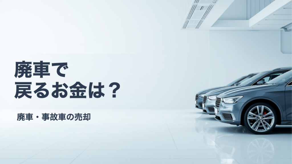 廃車にすると戻るお金は？自動車税・重量税・自賠責の還付をまとめて解説