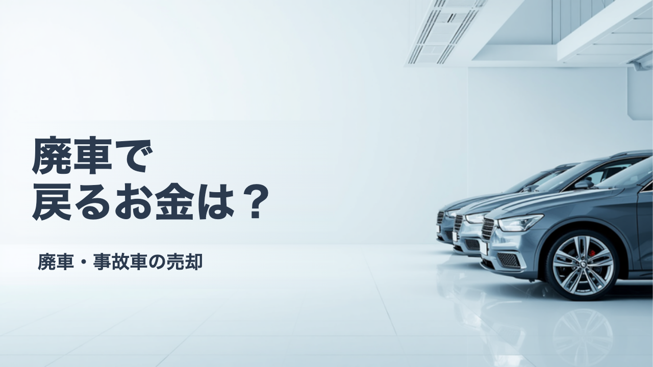 廃車にすると戻るお金は？自動車税・重量税・自賠責の還付をまとめて解説
