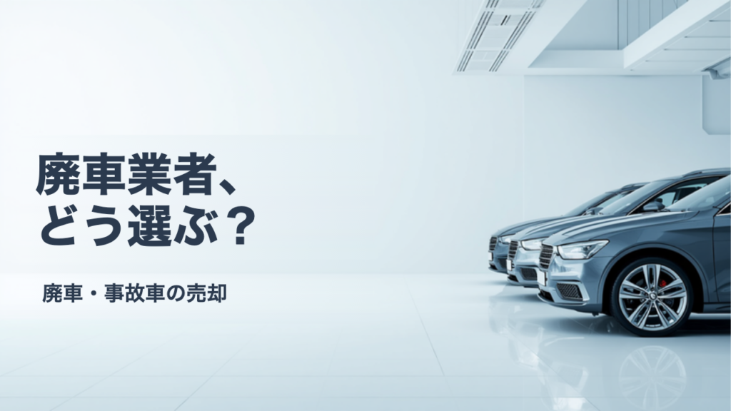 廃車買取業者の選び方｜無料引き取りと買取の違い、契約前に確認したい5つのこと