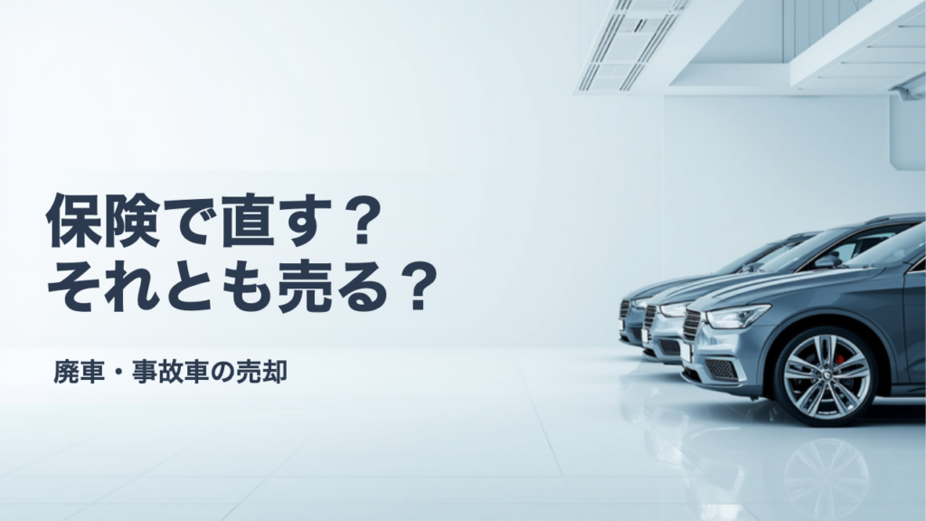 水没車と車両保険｜保険で直すか売るかを判断するための考え方